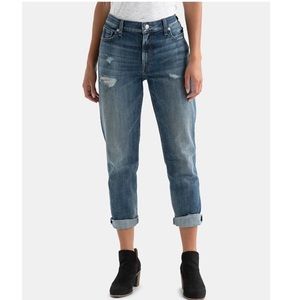 Lucky Brand Distressed Rolled-Cuff Boyfriend Jeans